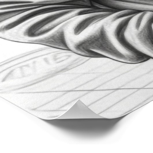 Zwart & Wit Potlood Tekening Sad Boy AI Art Poster (Hoek)