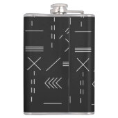 Zwart Wit Prachtig modern geometrisch patroon Heupfles (Achterkant)