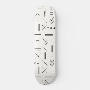 Zwart Wit Prachtig modern geometrisch patroon Skateboard