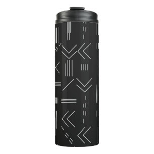 Zwart Wit Prachtig modern geometrisch patroon Thermosbeker