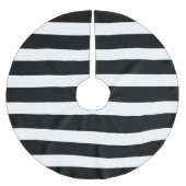 Zwart-wit Preppy Stripes Kerstboom Rok (Voorkant)