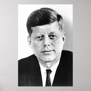 Zwart-wit President JFK John F. Kennedy Poster