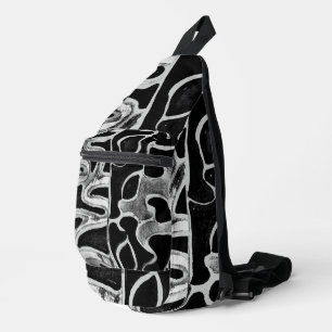 Zwart-wit Print gesneden naaizak Sling Bag