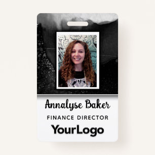 Zwart-wit Professional CNA Zurse-fotonaam Badge