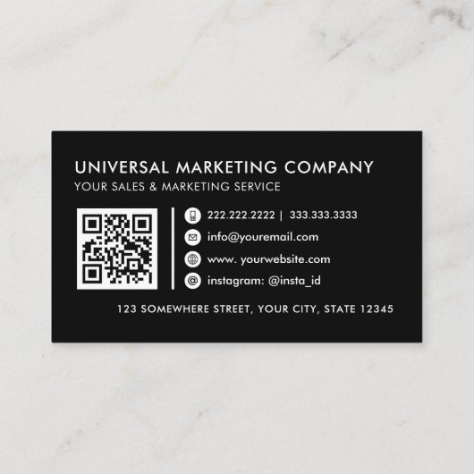 zwart-wit professional visitekaartje (Achterkant)