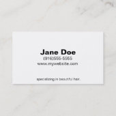 Zwart & Wit Professioneel Chic Visitekaartje (Achterkant)