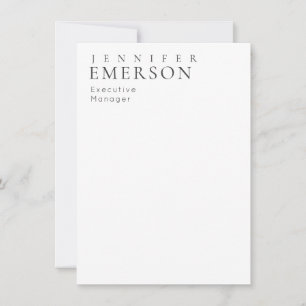 Zwart wit professioneel minimalistisch modern gewo notitiekaartje
