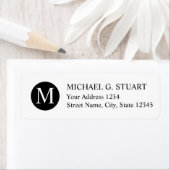 Zwart-wit professioneel monogram etiket (Insitu)