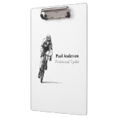 Zwart-wit Professionele Fietser Business Klembord (Links)