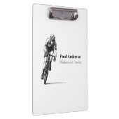 Zwart-wit Professionele Fietser Business Klembord (Rechts)