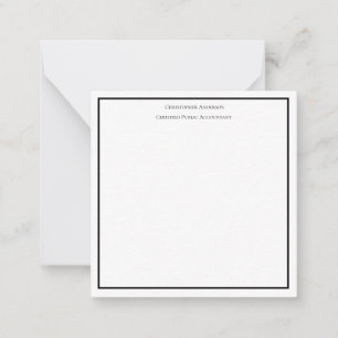 Zwart Wit Professionele Zakelijke Gepersonaliseerd Notitiekaartje