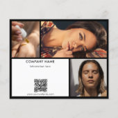 Zwart Wit Promotionele Schoonheidssalon Foto QR Co Flyer (Voorkant)