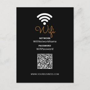 Zwart & Wit Promotionele Zakelijke Wifi-wachtwoord Briefkaart