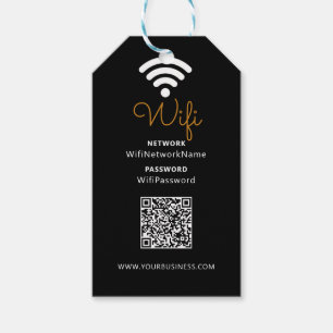Zwart & Wit Promotionele Zakelijke Wifi-wachtwoord Cadeaulabel