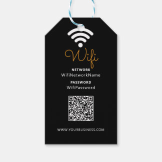 Zwart & Wit Promotionele Zakelijke Wifi-wachtwoord Cadeaulabel