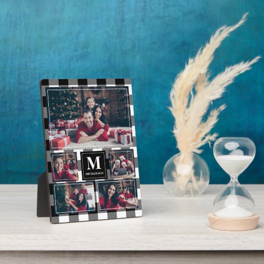 Zwart-wit Pset 5 Foto met monogram Fotoplaat (Zijkant)