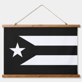 Zwart-wit Puerto Rico Resistance Flag Hangend Wandkleed