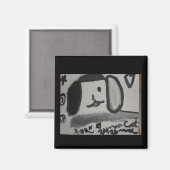 zwart-wit Puppy liefde kunst ontwerp Magneet (Voorkant / Achterkant)