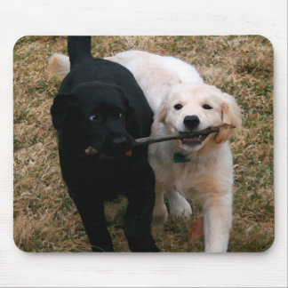 Zwart-wit puppy muismat