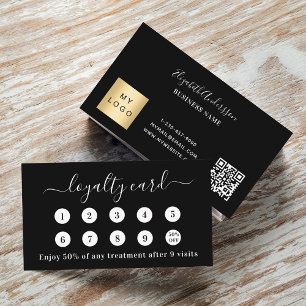 Zwart-wit QR-code bedrijfslogo Klantenkaartje