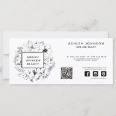 Zwart & Wit QR Code Botanisch Cadeaubon (Achterkant)