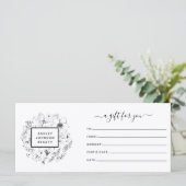 Zwart & Wit QR Code Botanisch Cadeaubon (Staand voorkant)