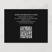 Zwart Wit QR Code Bruiloft Details Behuizing Kaart (Achterkant)