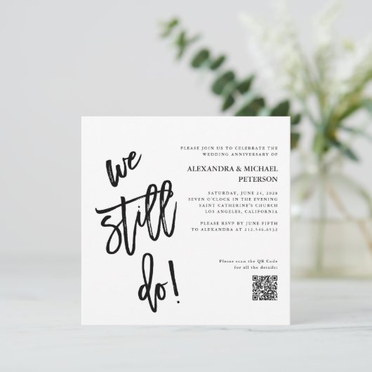 Zwart-Wit | QR-code en vernieuwing van de fotogelo Kaart (Staand voorkant)