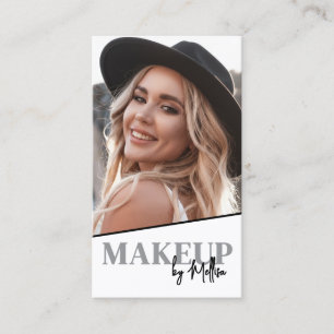 Zwart Wit QR Code Foto Make-up Verticaal Visitekaartje