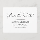 Zwart-wit QR-code Huwelijk 'Save The Date' Briefkaart (Voorkant)