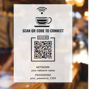 Zwart-wit QR-code l toegang tot internetwachtwoord Poster