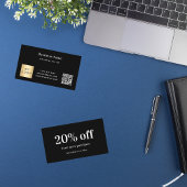 Zwart wit qr code logo business kortingskaartje