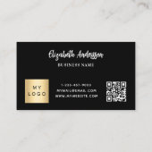 Zwart wit qr code logo klantenkaartje (Achterkant)