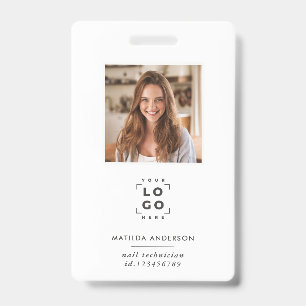 Zwart wit QR code modern minimal foto abstract Badge