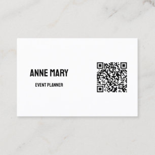 Zwart Wit QR Code Moderne Wedding Event Planner Visitekaartje