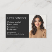 Zwart Wit QR Code Professionele Logo Foto Visitekaartje (Achterkant)