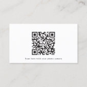 Zwart-wit QR Code Trouwregister Kaarten Visitekaartje (Achterkant)