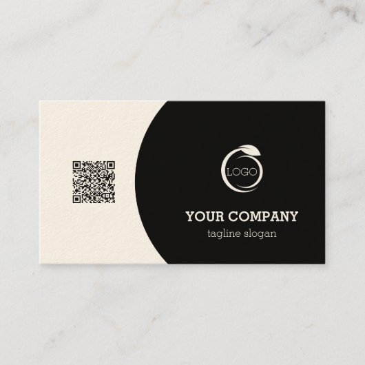 Zwart-wit QR-code Visitekaartje (Voorkant)