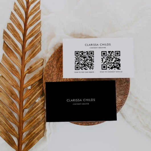 Zwart-wit QR-code voor formele content Creator Visitekaartje