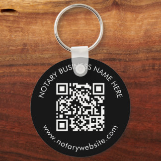 Zwart-wit QR-promotiemateriaal met Logo Sleutelhanger