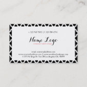 Zwart-wit Quatrefoil Ikat Geometric Pattern Visitekaartje (Achterkant)