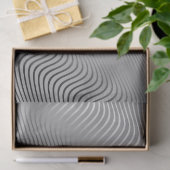 Zwart/wit Quirky Waves-gradiënt over druk Tissuepapier (Geschenk)