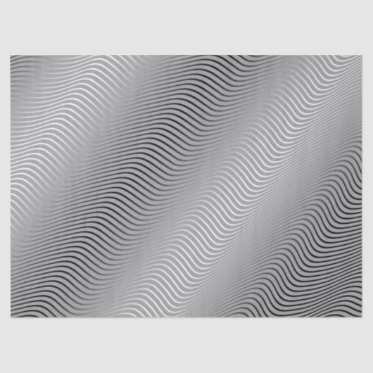 Zwart/wit Quirky Waves-gradiënt over druk Tissuepapier (Voorkant)