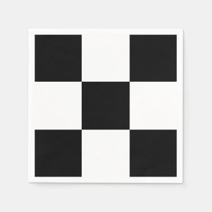 Zwart Wit Race Checkerboard Squares Aangepaste kle Servet