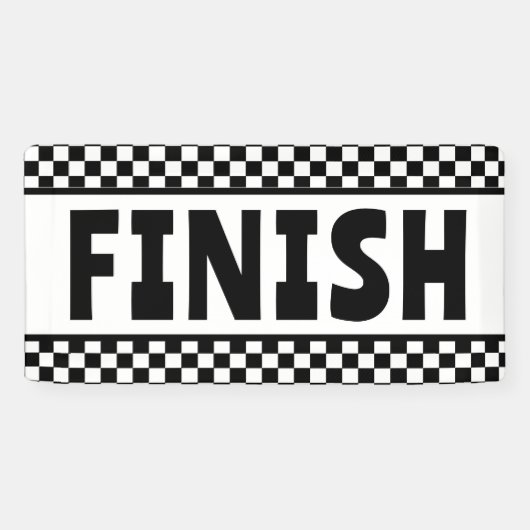 Zwart-wit Racing Finish Line Banner (Horizontaal)