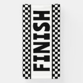 Zwart-wit Racing Finish Line Banner (Verticaal)
