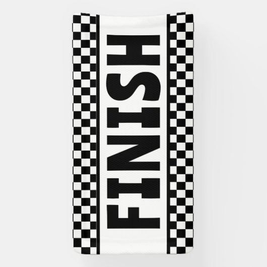 Zwart-wit Racing Finish Line Banner (Verticaal)