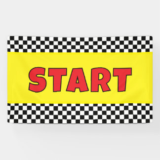 Zwart-wit Racing STARTLIJN Banner