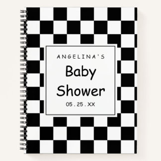 Zwart-wit Racing Vlag Notitieboek