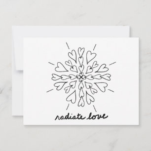 Zwart Wit Radiate Liefde Hart Mandala Briefkaart